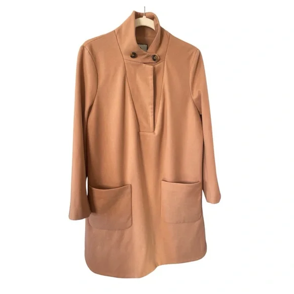 Tuckernuck Emerson Elbow Patch Caramel Brown Mini Dress Coat EUC Size Large - Picture 3 of 7
